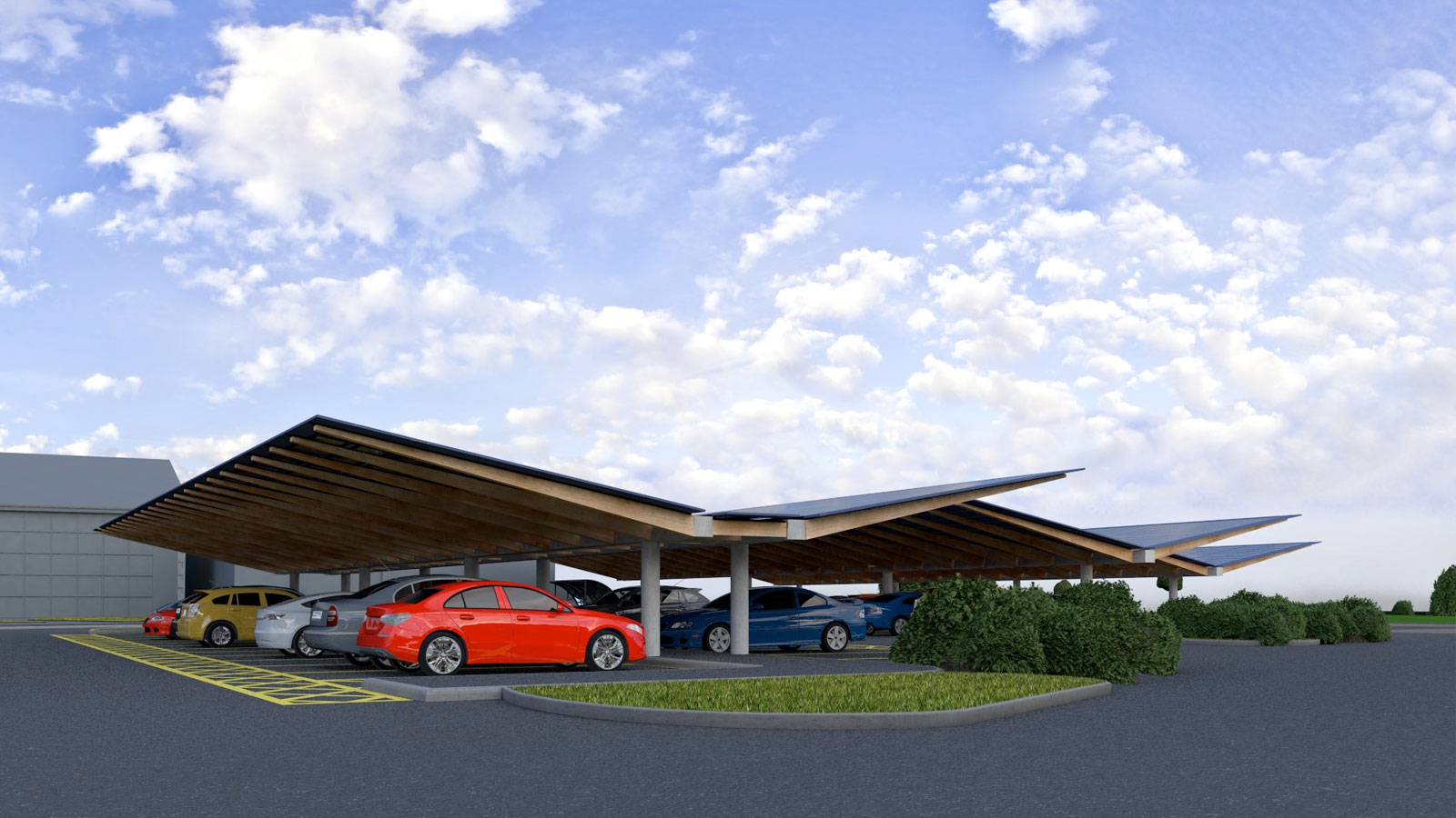 Solar canopy car park